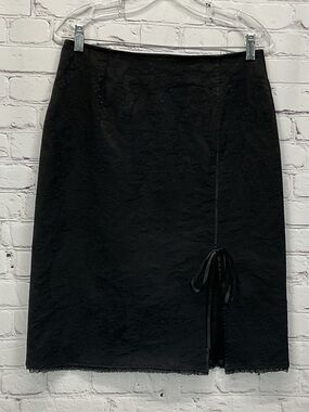 Renfrew Pencil Skirt Women's Size 8 Black Textured Minimalist Casual Made In USA